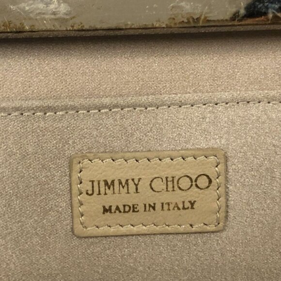 Jimmy Choo Black Leather Clutch – Gold Frame, Large Size, Made in Italy - Picture 11 of 12